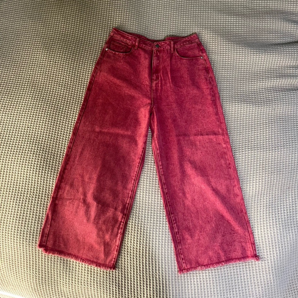 Cider Brand Red Wide Leg Jeans